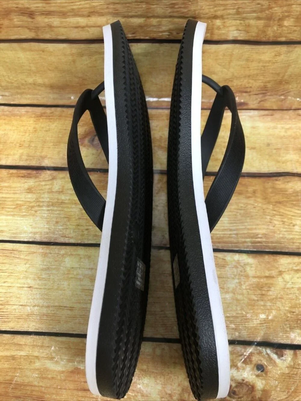 HURLEY Mens 12 Black/White Classic Slip On Flip Flops Thong Sandals
